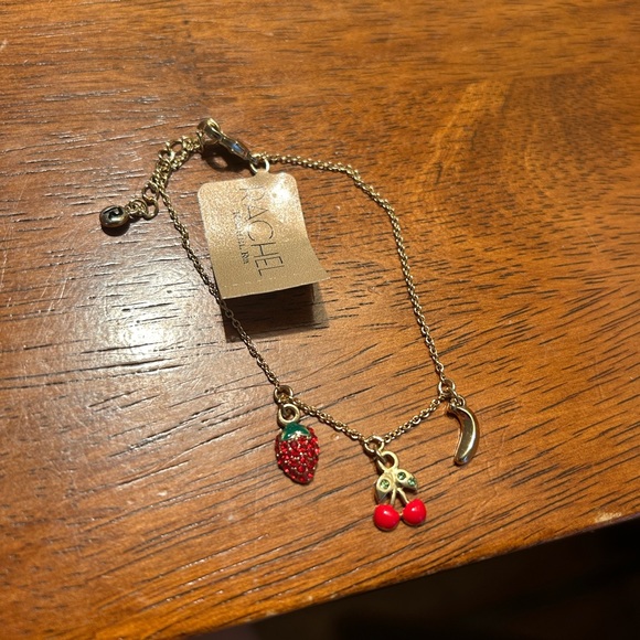 NWT Rachel Roy Gold-Tone Tropical Fruit Charm Bracelet - Picture 2 of 5